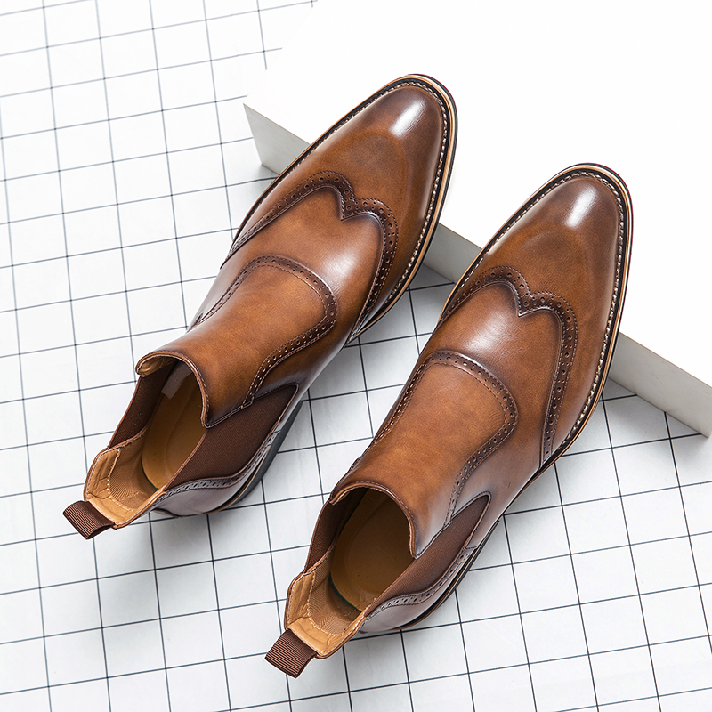 Men Formal Wear With Boots - Botas chelsea de estilo británico para