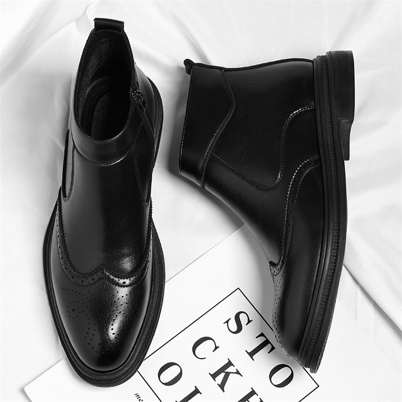 Otoño Invierno suela gruesa ho - Men Formal Wear With Boots reseña y precio